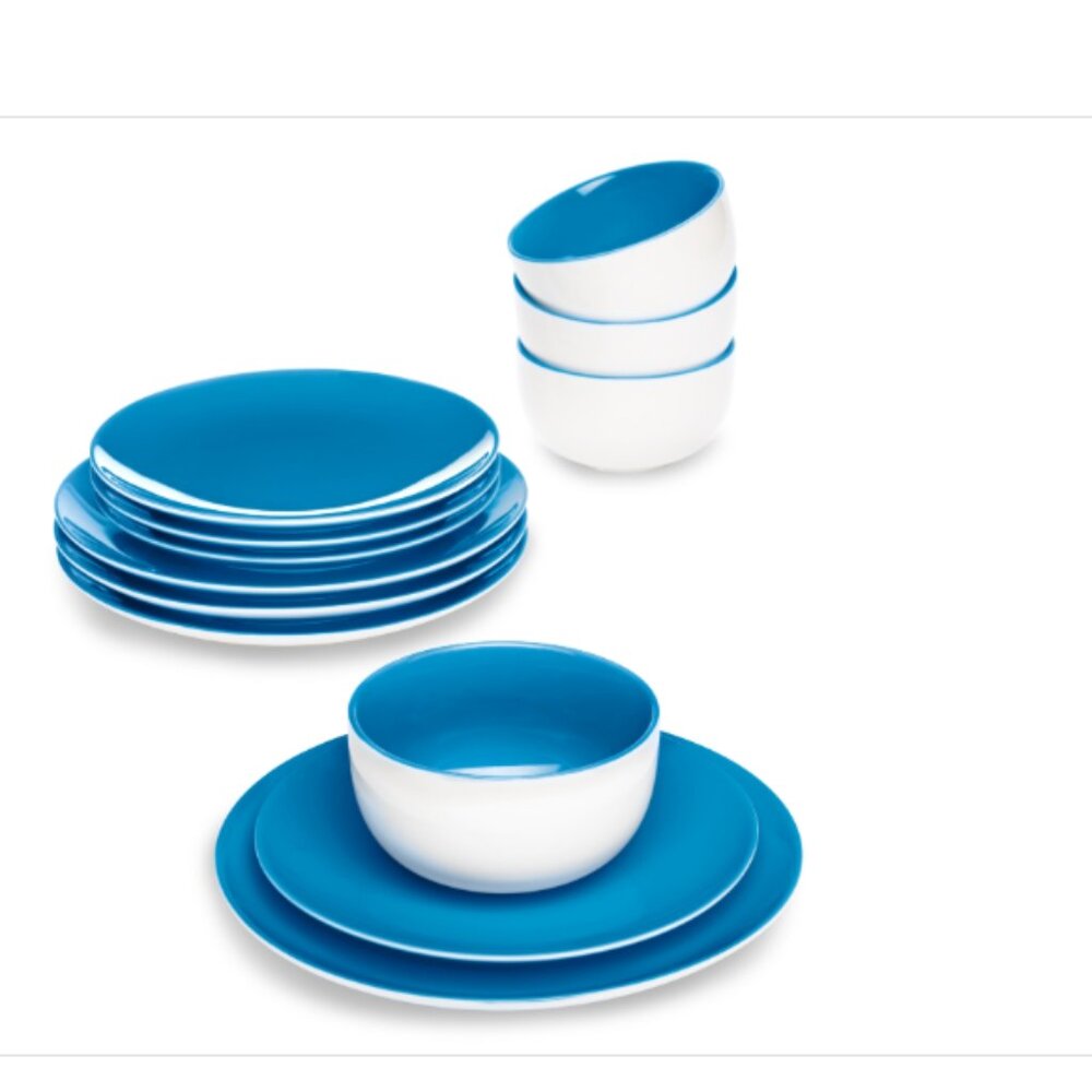 The Cellar 12 Pc. Dinnerware Set, Service for 4,  - Blue